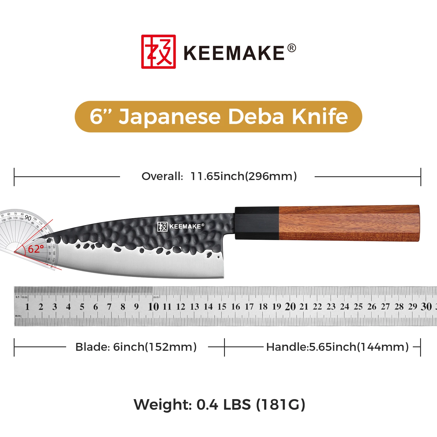 KEEMAKE Deba Chef\'s Knife 6\