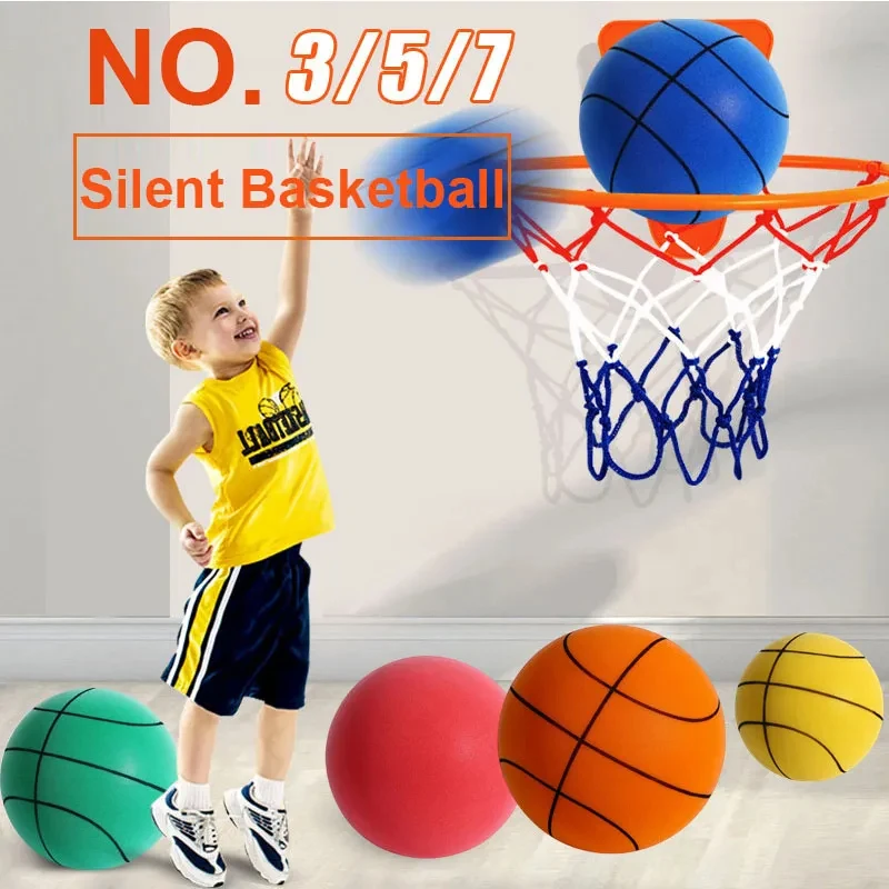 Silent Basketball Indoor Mute Pat Ball Silent Basketball 24cm No.3/5/7 Soft Foam Basketball For Kids Adult