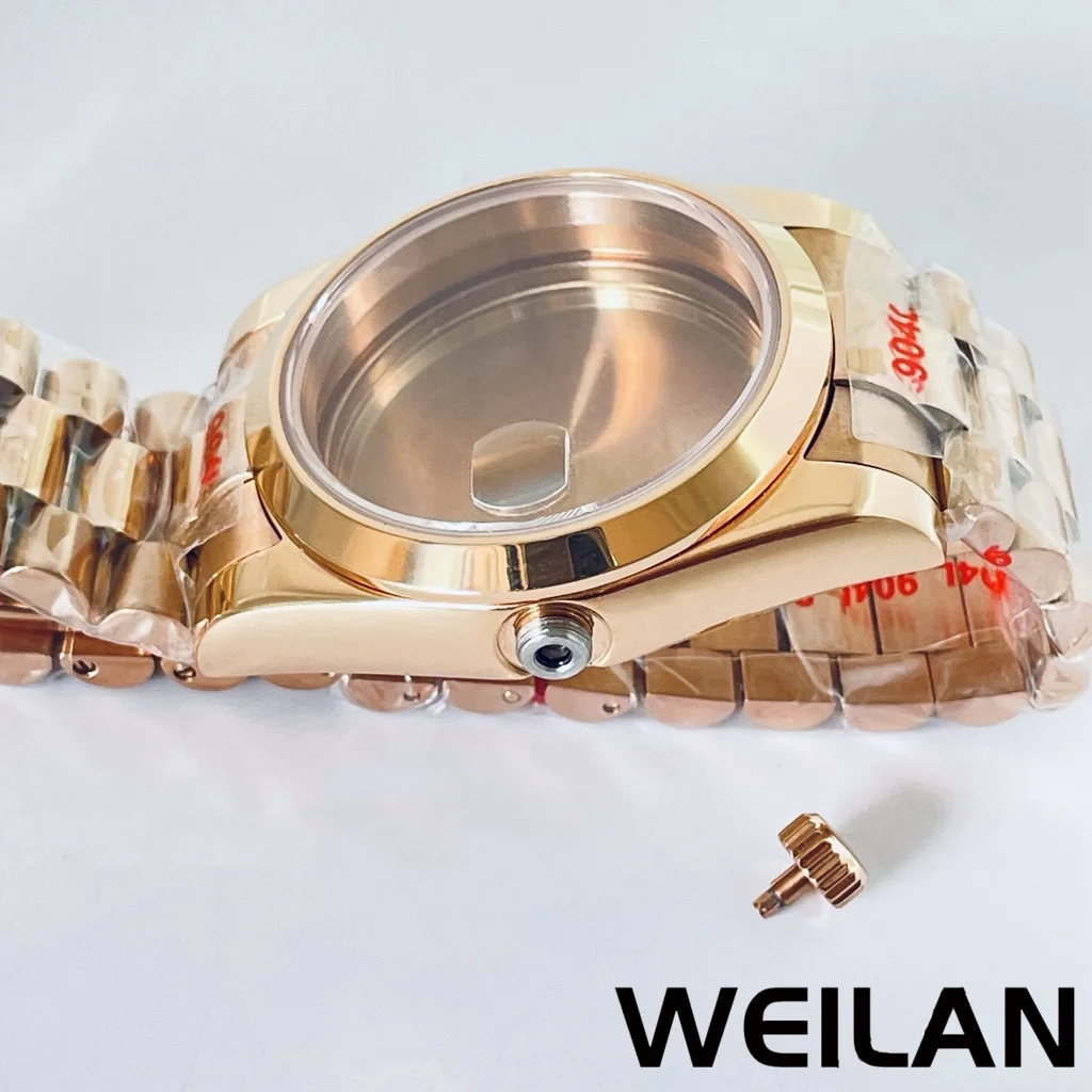 36mm 40mm NH34 NH35 NH36 NH70 NH72 ETA 2824 PT5000 Rose Gold Case With Presidential Bracelet Sapphire Glass Crystal Suitable