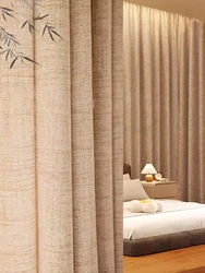Wholesales Ready Made Sheer Japanese Korean style Linen Curtains Farmhouse Cheap Linen Semi Sheer Curtains For Home Door Living