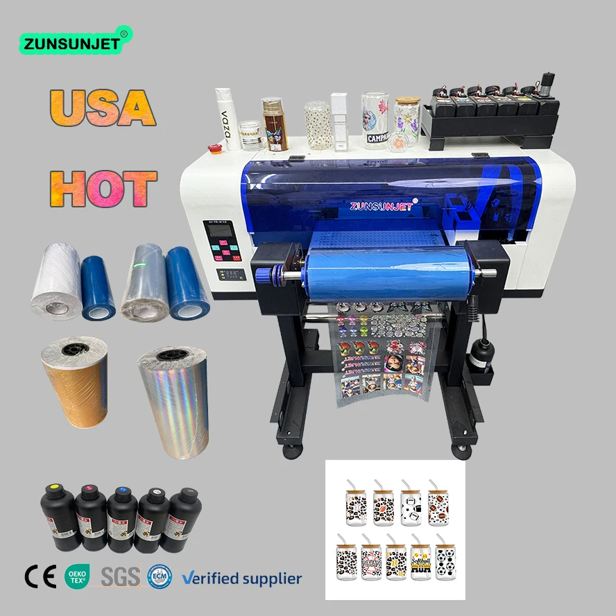 Uv Dtf Sticker A3 Size 30 Mini Uv Dtf Multifunctional Inkjet Printer Printing Machine for Uv Logo Transfer Sticker