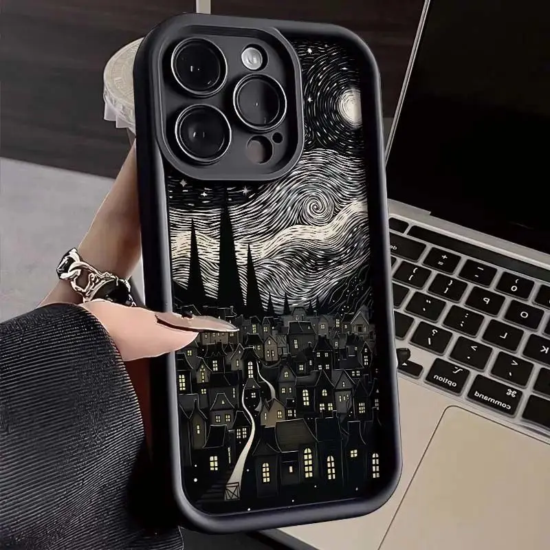 Luxury City Starry Sky Phone Case For Google Pixel 9 8 7 8A 7A Pro XL 4G 5G Soft Silicone TPU Back Cover