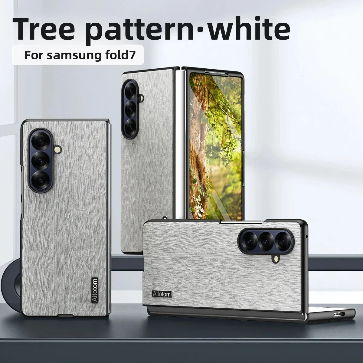 

Business Texture Tree Pattern Slim Case For Samsung Galaxy Z Fold 7 6 5 4 3 5G Full-pack Shockproof Anti-Fingerprint Back Cover
