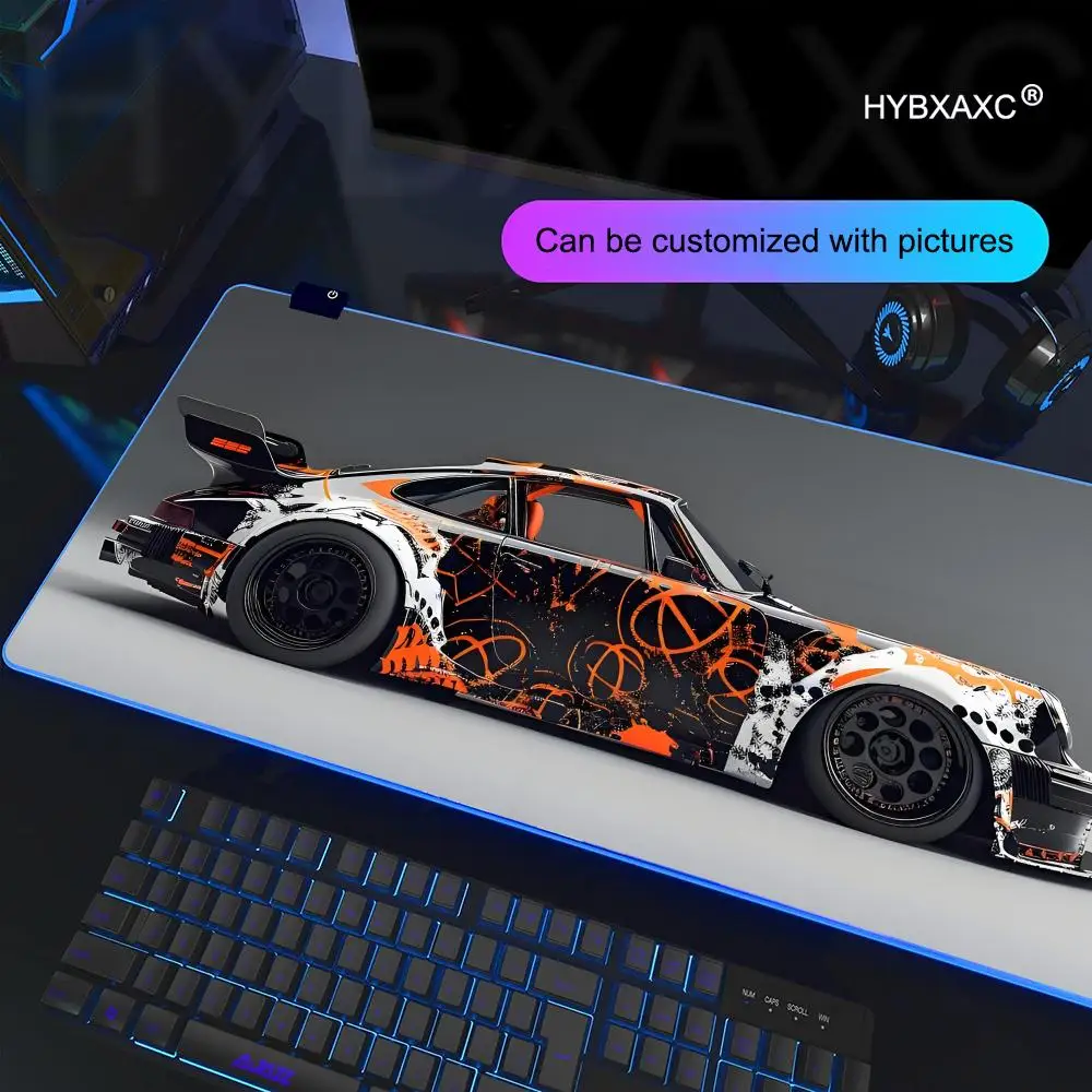 XXL Wave Racing Game Accessorie Mouse Pad RGB Gaming MousePad Desk Mat HD Gamer Large LED Light XXL MousePads PC Computer Carpet