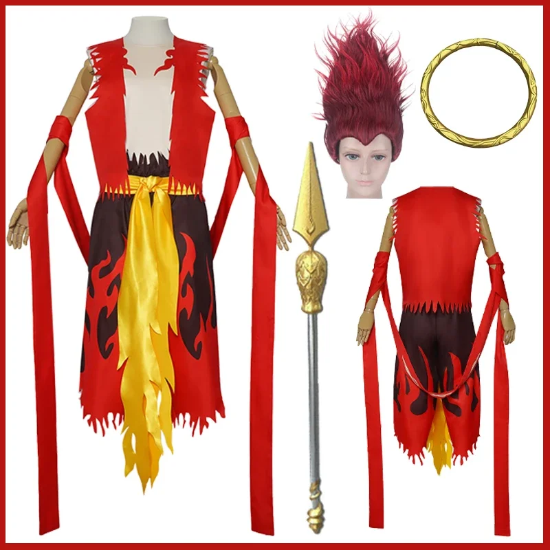 

Детский карнавальный костюм Nezha's Demon, китайский фильм Nezha, сценический костюм для вечеринки, реквизит для взрослых и детей, жилет с оружием, брюки, униформа