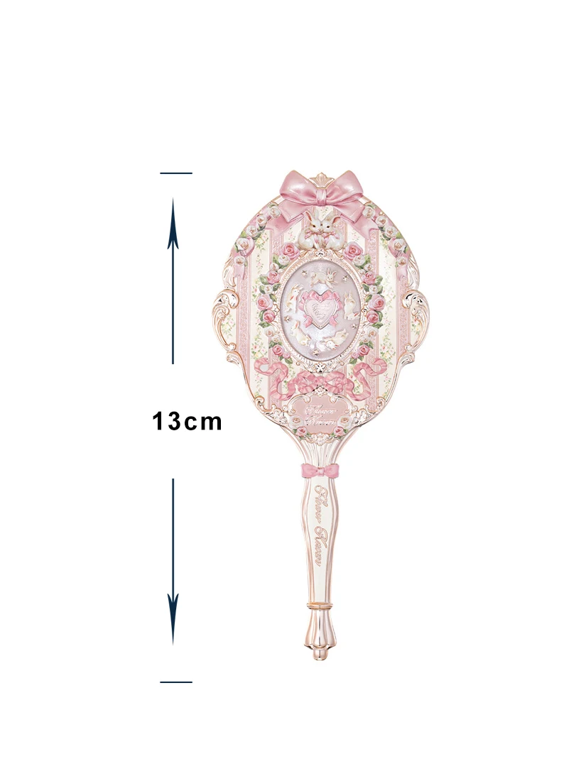 Bloemenkennis Konijnen Tuin Schattig Konijn Vintage Handspiegel Draagbare Handspiegel Cosmetische Make-up Spiegel voor Meisjes
