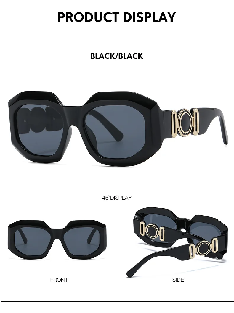 KAMMPT Vintage Oversize Sonnenbrille Männer Frauen Trendy Platz Gradient Shades Sonnenbrille Luxus Marke Design Mode UV400 Brillen – Detail 10