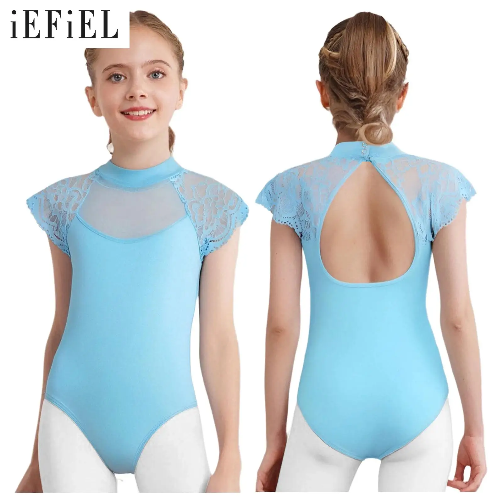 criancas-meninas-ballet-danca-collant-ginastica-bodysuit-rendas-bone-mangas-recorte-volta-treino-fitness-pratica-exame-dancewear