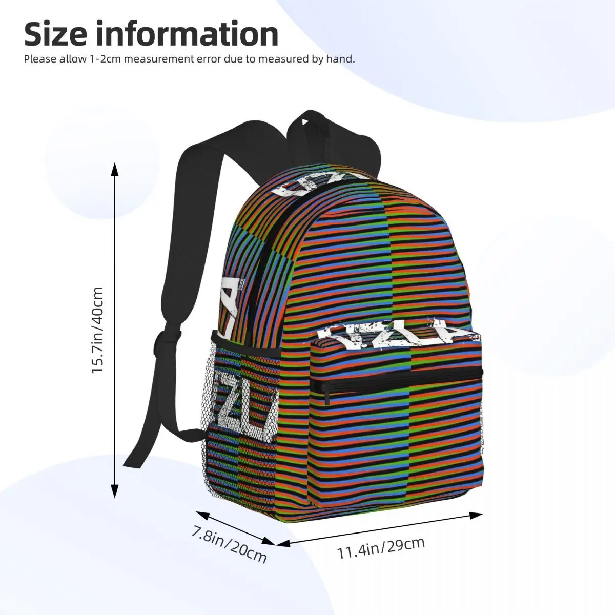 Maiquetia Carlos Cruz Diez Venezuela Student Backpack School Bag Hiking Travel Daypack for Men Women Bookbag Shoulder Bags