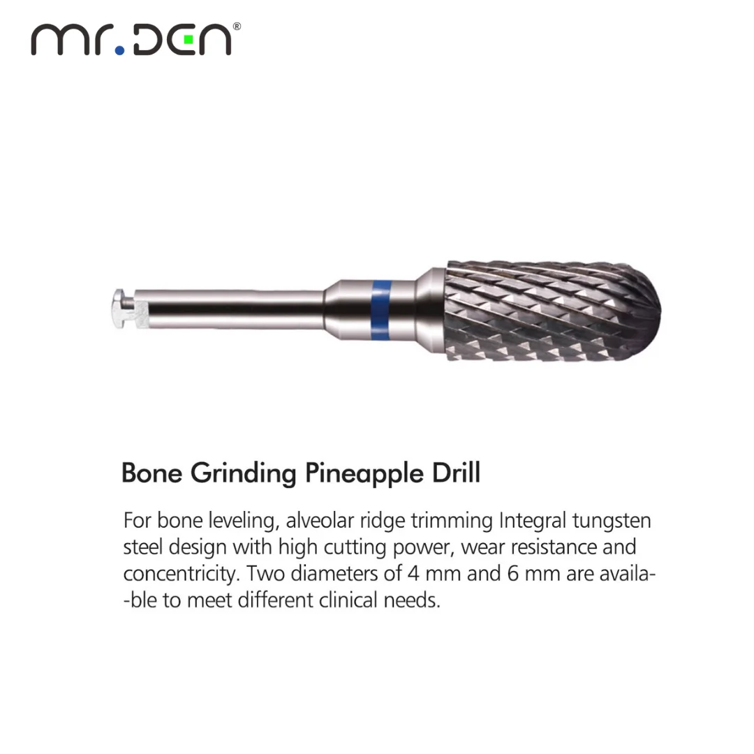 OKO DENT Bone Trimming Bur Alveolar Ridge Flattening Drill Pineapple Round Bur Dental Implant Surgery Bone Leveling Tool