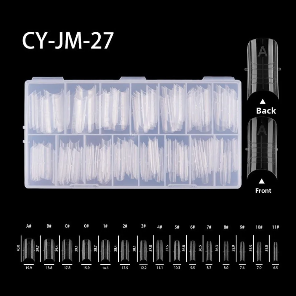 Novos moldes transparentes para unhas dos pés, faça você mesmo, meia cobertura completa, moldes de extensão de unhas, ferramentas de manicure de cabeça dupla para construtor de gel