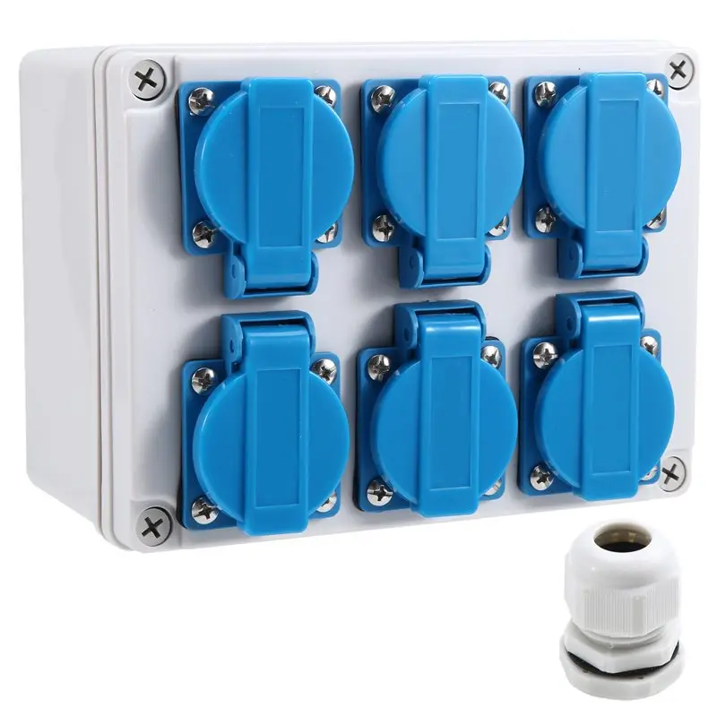 

【24H SALE】Outdoor Power Supply Construction Power Distributor 16A Power Socket Waterproof And Dustproof EU Plug