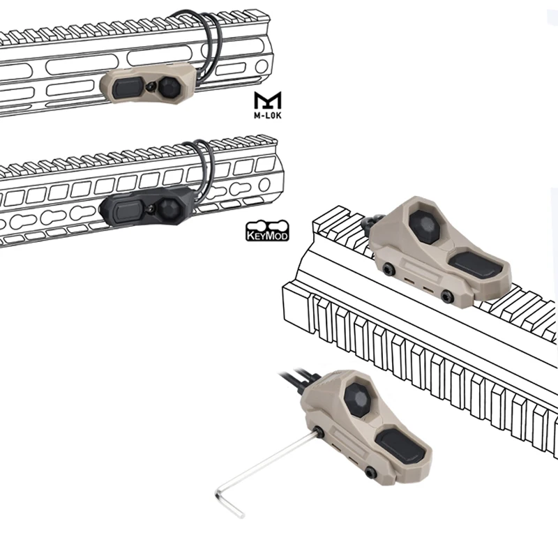 WADSN Airsoft Axon Tático Dupla Função Interruptor Remoto Da Pressão Cauda SF/2.5/3.5/CRANE PLUG Surefir M300 M600 Interruptor de Luz Scout