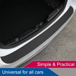 1PC 90*6cm Carbon Fibre Rear Bumper Protector Carbon Fibre Sticker Rear Tailgate Protector Suitable for Most Vehicles Exterior