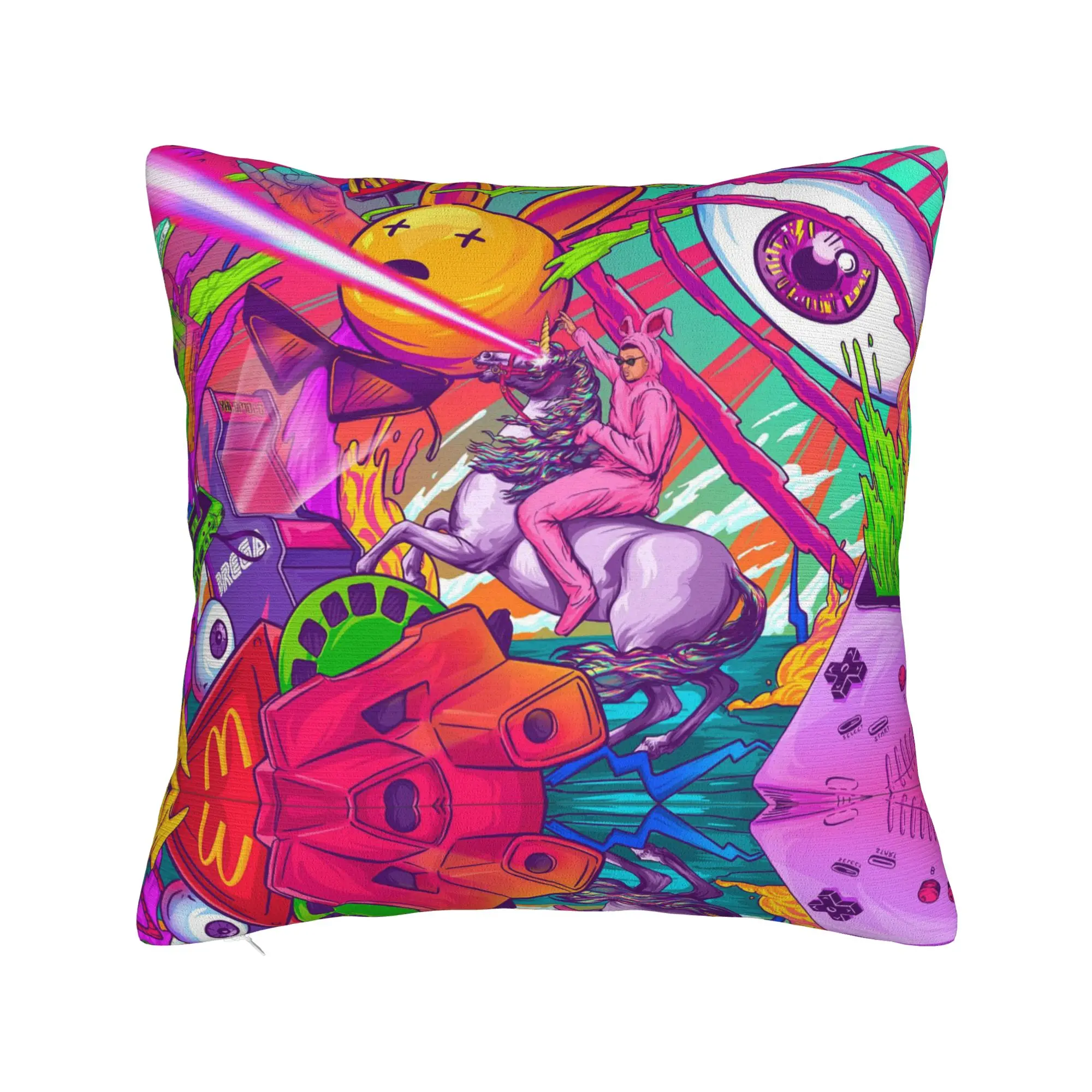 Bad Music Album Square Pillowcases Polyester Home Bunny Cushion Case Cool Decorative Pillow Cover 45*45