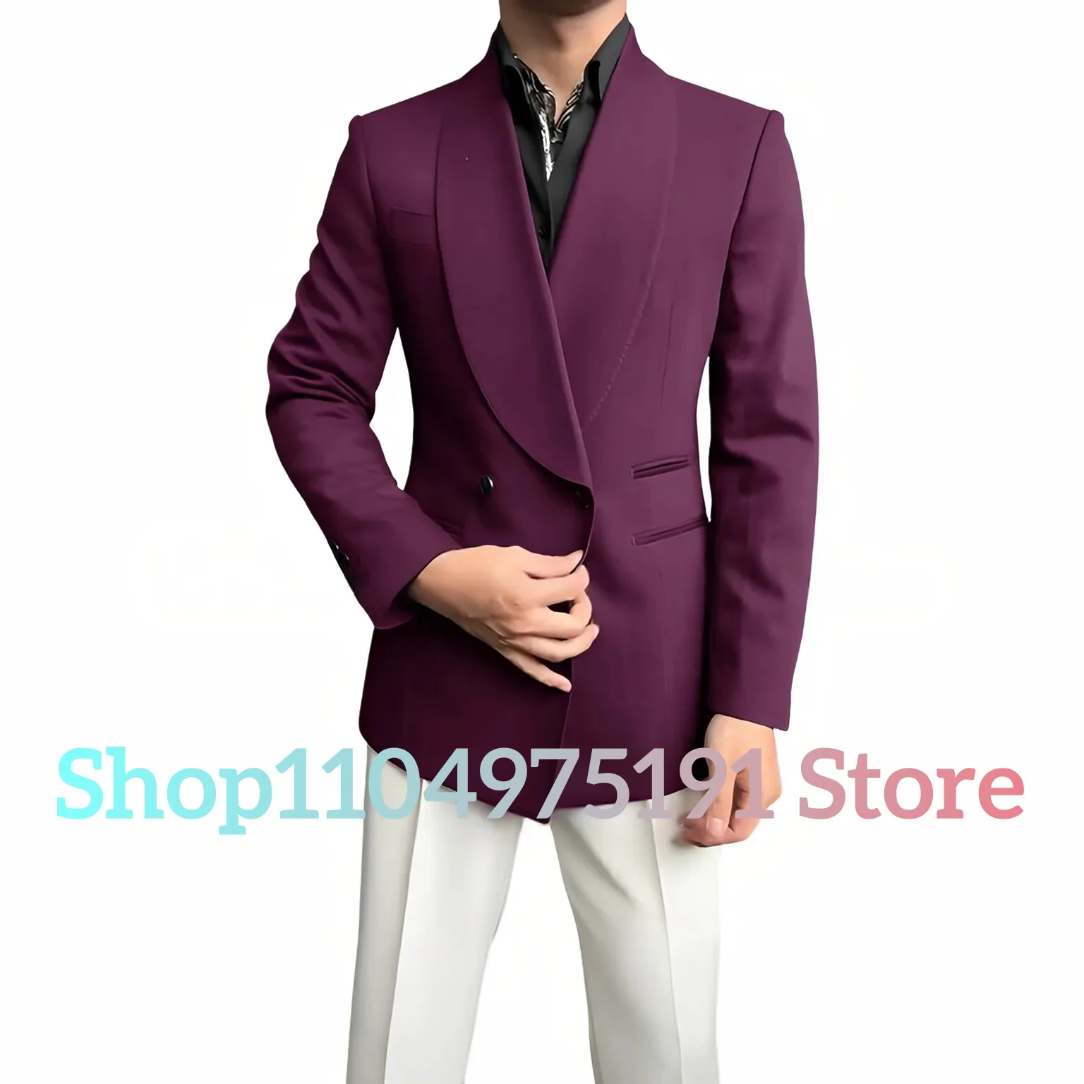 Elegant men's suit 2-piece (jacket+pants) Dark green double-breasted custom premium tuxedo wedding cocktail Banquet Xmas party