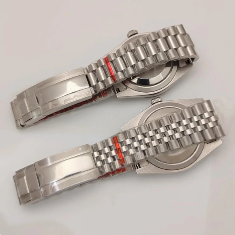 Cassa per orologio da 41 mm + cinturino per cassa in acciaio inossidabile da uomo Miyota 8285 con cinturino in acciaio inossidabile con cristallo di zaffiro per movimento 8285