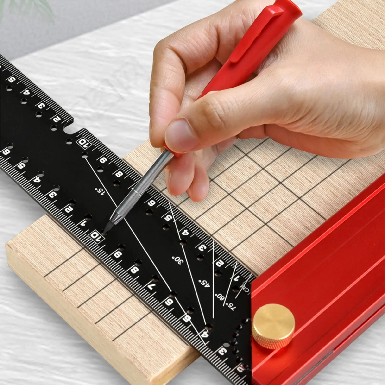 

Woodworking Square 12 Inch Metric Imperial Adjustable Ruler Multifunctional Framing Square For Carpentry Measuring Woodworking