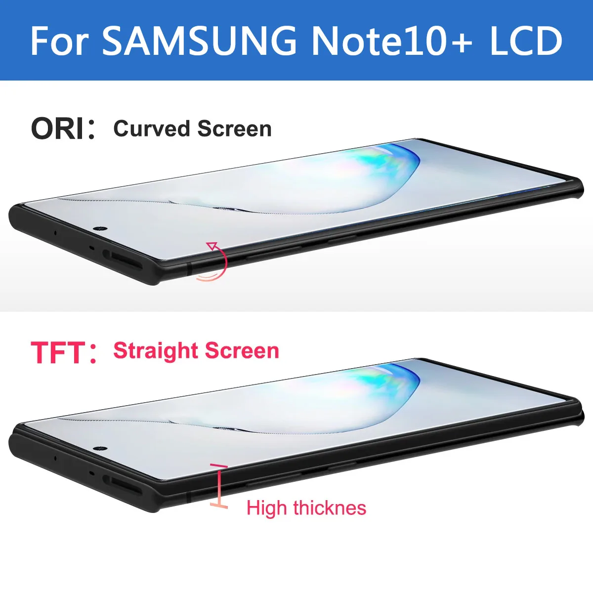 AMOLED Note 10 Plus Display Screen Assembly for Samsung Galaxy Note10+ N975F N975F/DS Lcd Display with Frame Touch Screen Parts