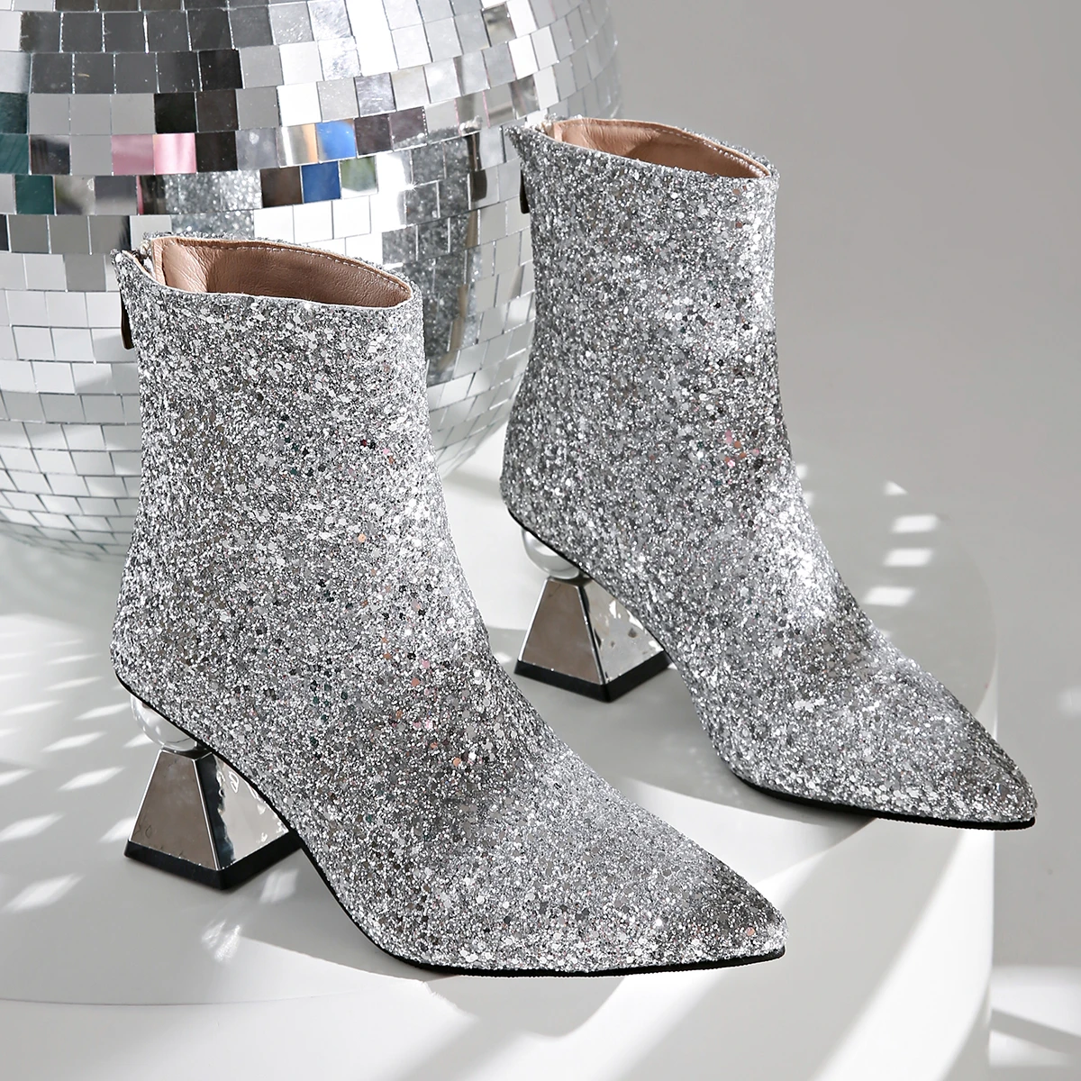 Boots - 2026 New Gold Sequin Short Boots