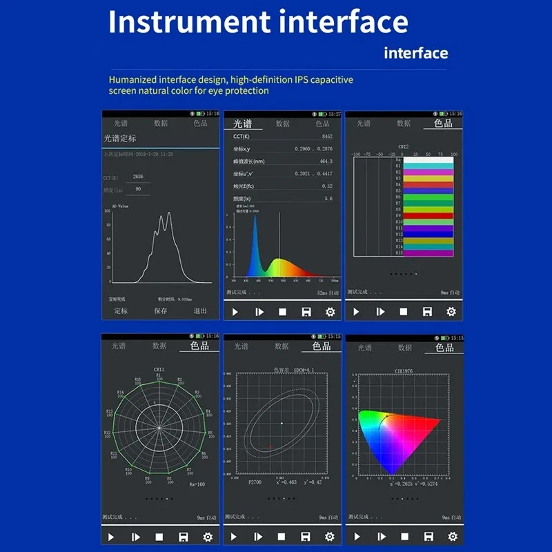 HP350C Color Spectral Illuminance Meter Indicator Spectrometer Light Source Test