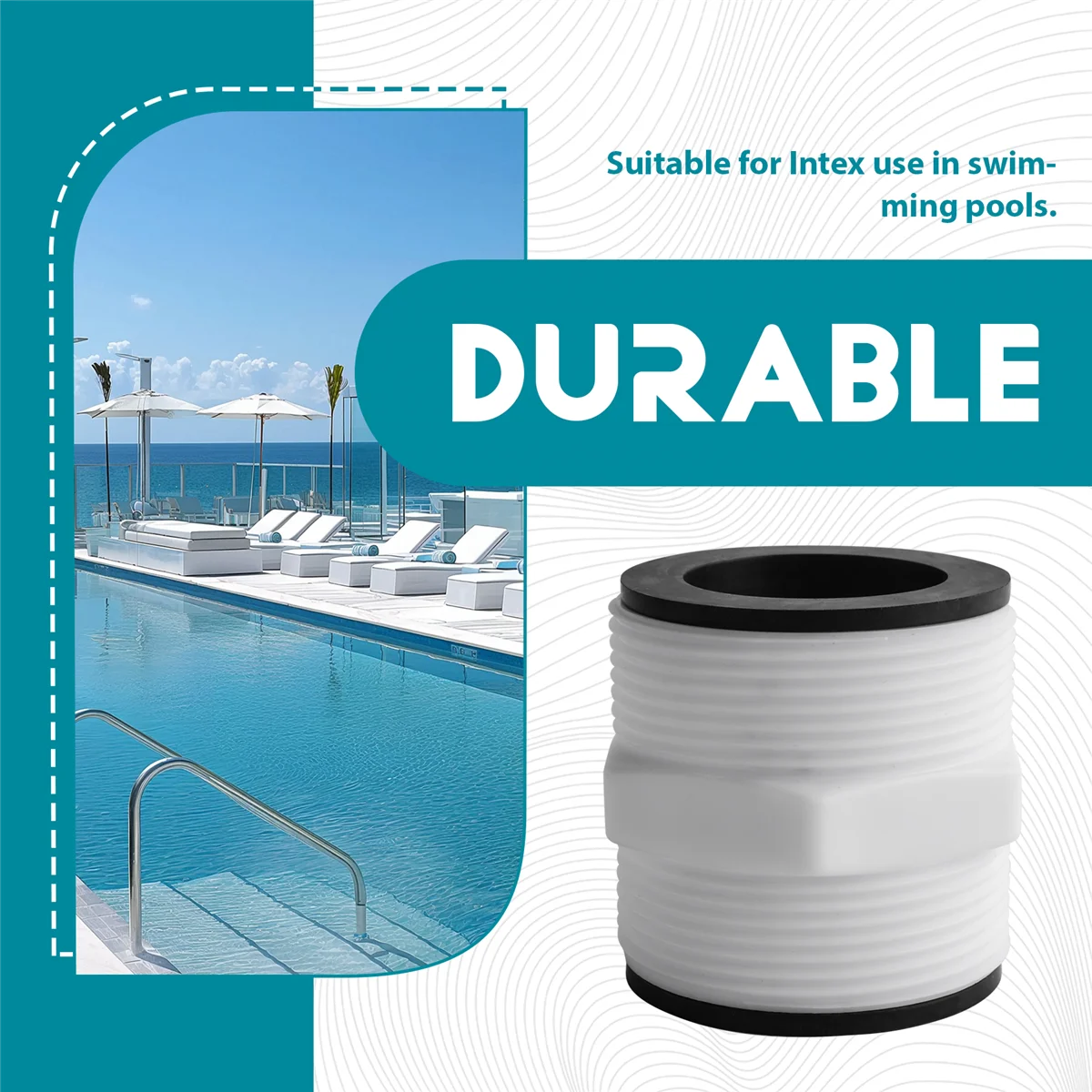 

ABAZJ Pool Hose Adapter 1.5 Inch for Intex Coleman Pool Pump Hose with Ring Gaskets Swimming Pool Hose Adapter Parts