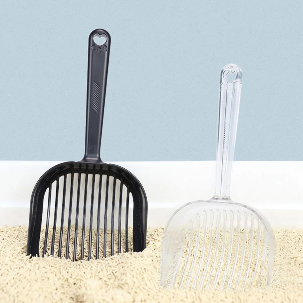 

2Pcs Plastic Litter Shovel for Cats Heavy Duty Sturdy Handle Comfortable Grip Efficient Filtering Holes Multi Function Cat