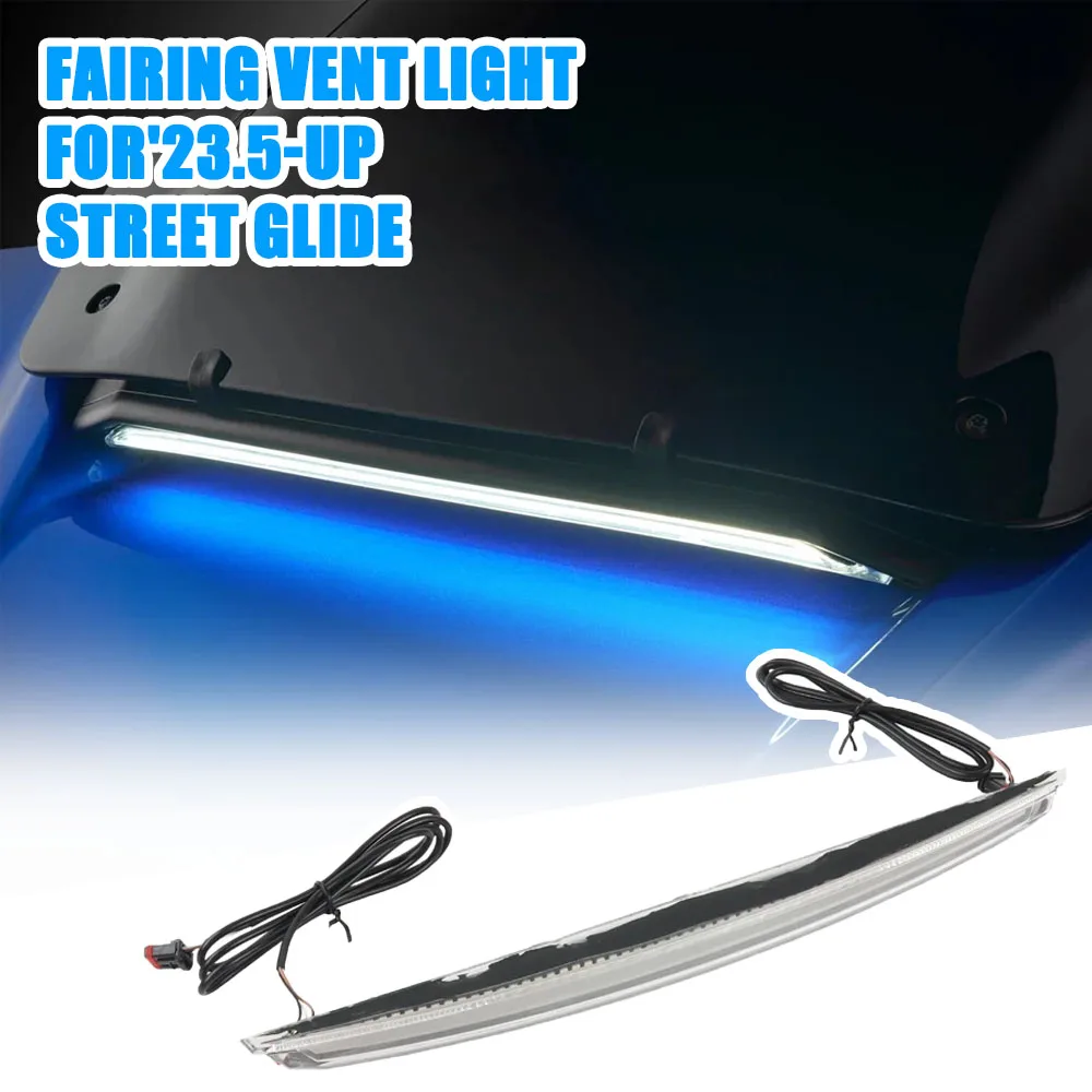 

High Quality For Harley Touring CVO Electra Street Glide Ultra 2023-2025 Motorcycle LED Windshield Center Fairing Vent Light