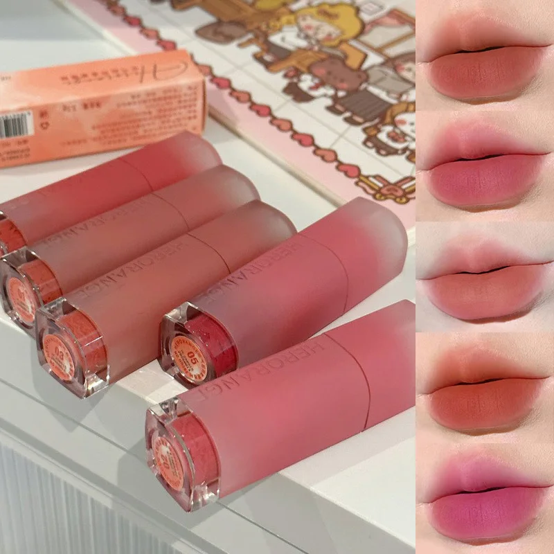 HERORANGE Air Cheese Velvet Lip Tint — Matte Finish, Skin-Tone Enhancing, Long-Wearing, Highly Pigmented,