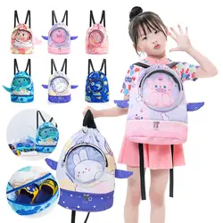 Dry Wet Separation Kids Drawstring Beach Bag Waterproof Adjustable For Sport Swimming Travel Fitness Beach Swim Bag For Kids