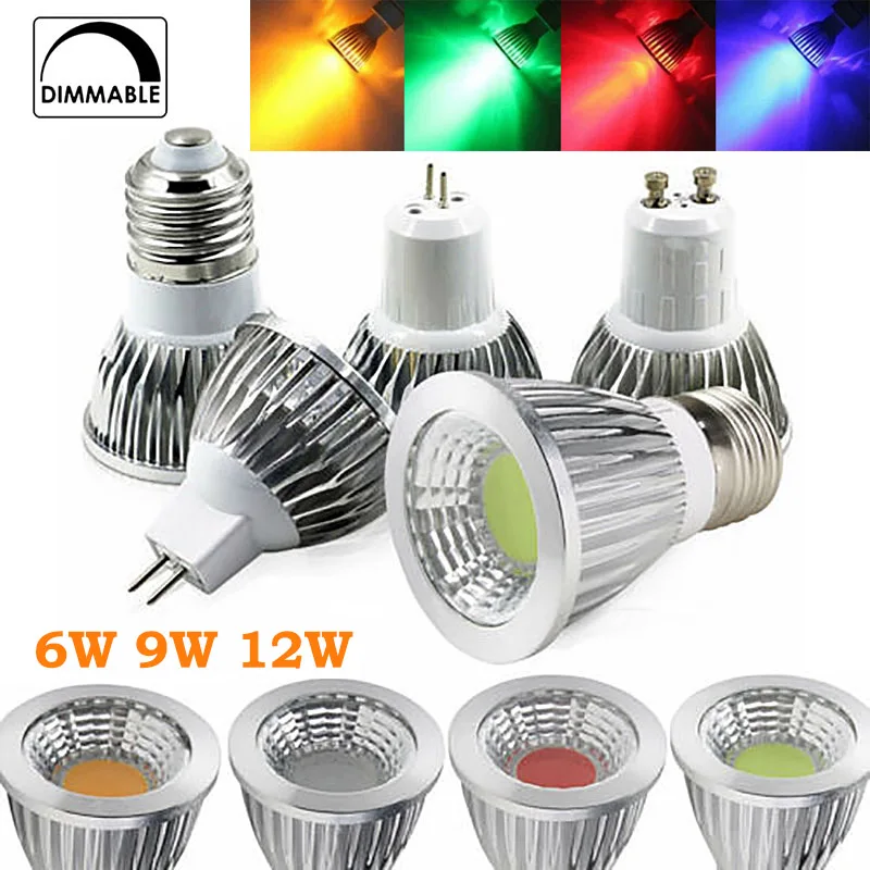 

Светодиодные лампы Led 6W 9W 12W GU10 COB Энергосбережение комнат 3000k / 4500k / 6500k Лампочки бытового декоративного освещения AC85 - 265V