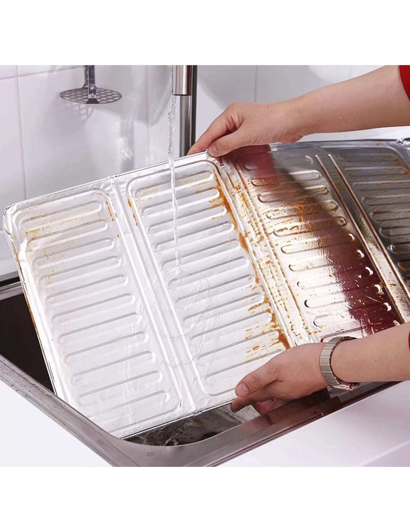 3PCS Kitchen oil baffle, stove oil baffle, aluminum foil insulation board, oil barrier board, foldable gas stove oil block view 3