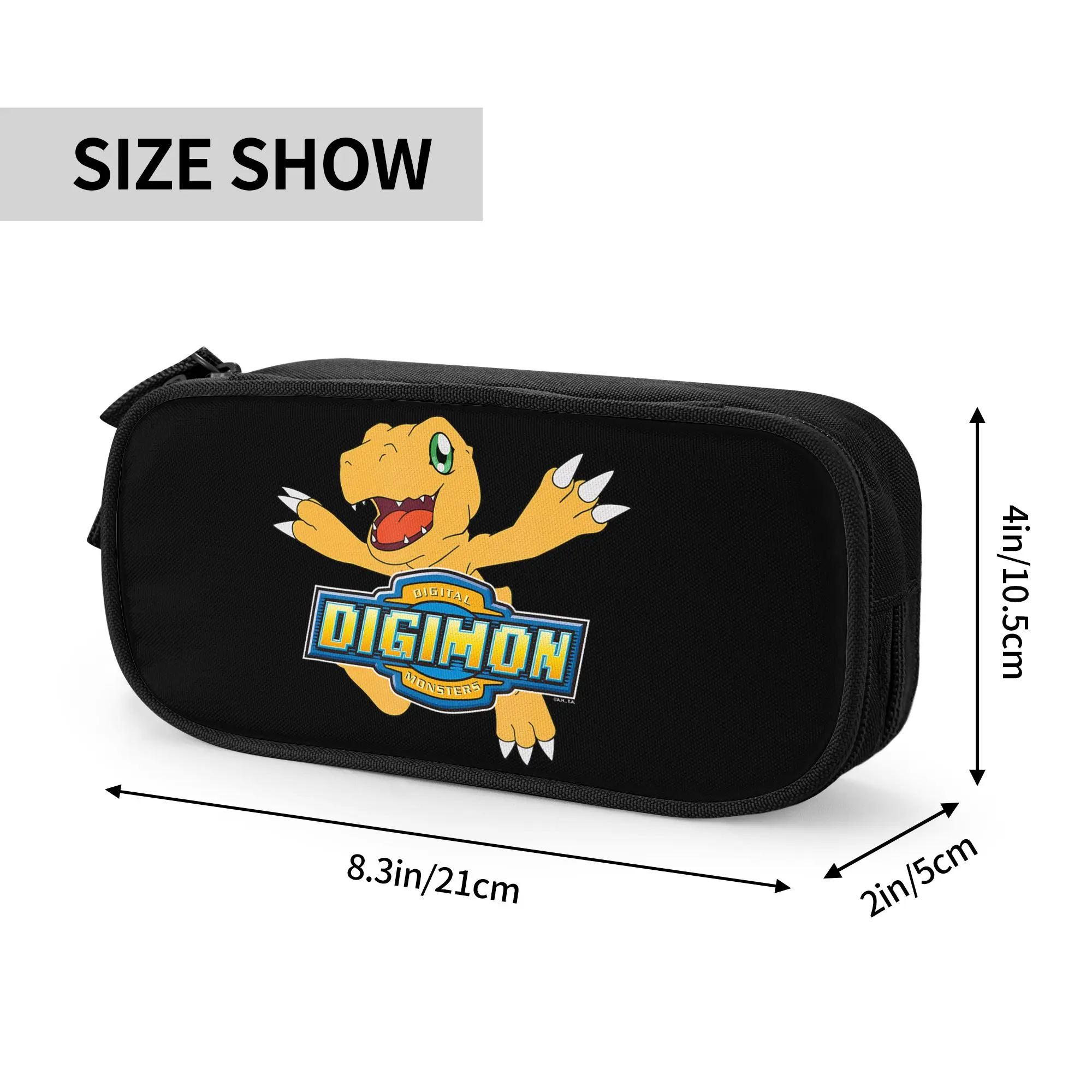 Large Capacity Bags for Child Cartoon Digimon Aguman Action Pose with Logo Digital Monsters  School Pencil Bag