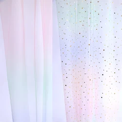 Star Moon Sequin Tulle Fabric Per Meter for Curtain Clothes Wedding Decoration Diy Sewing Gauze Cloth Gradient Plain Soft Pink