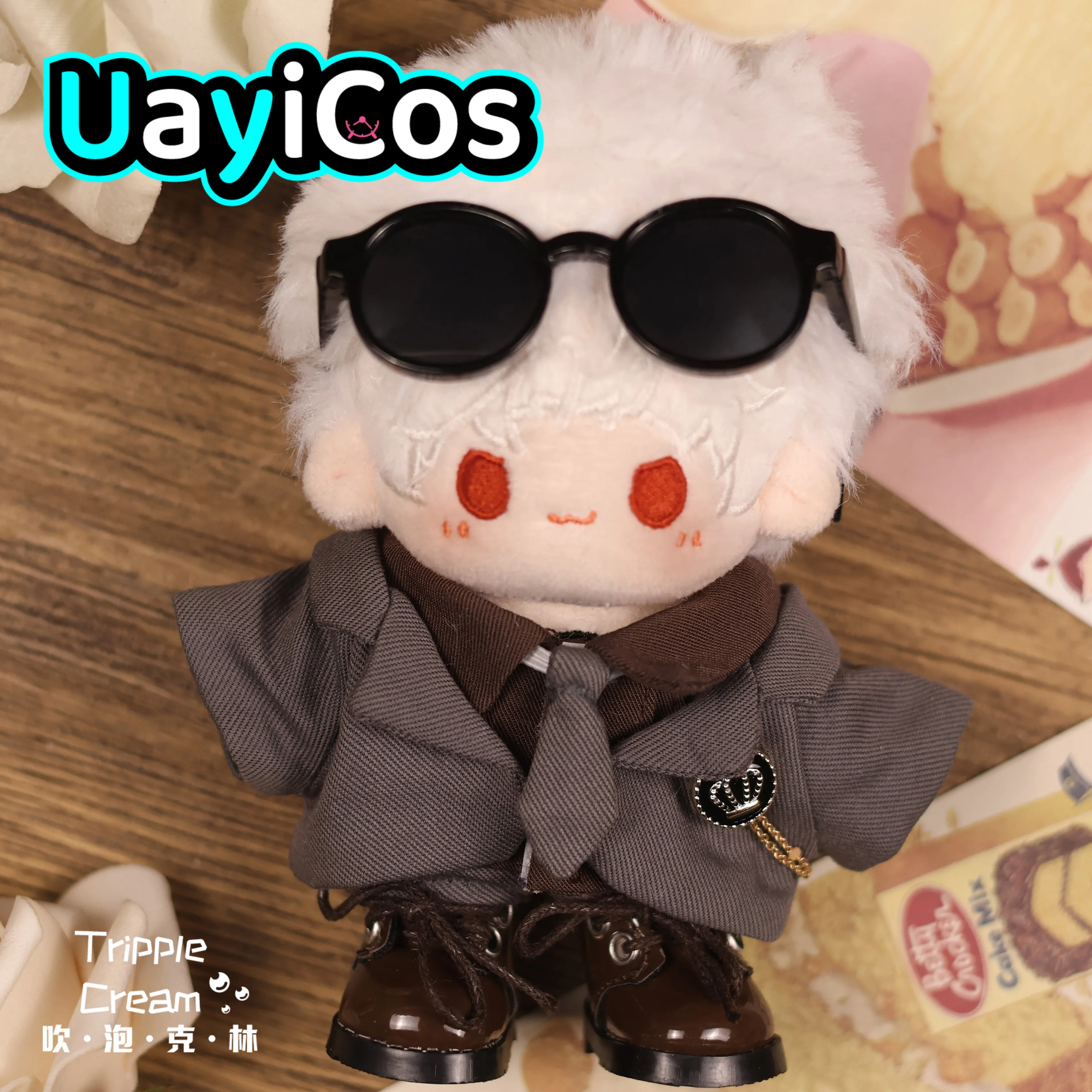 

10cm Doll Clothes Knight Cool Guy Fashion Shirt Tie Crown Brooch Vest Chain Black Costume Suit Doll Accessories Anime Toy Kids G