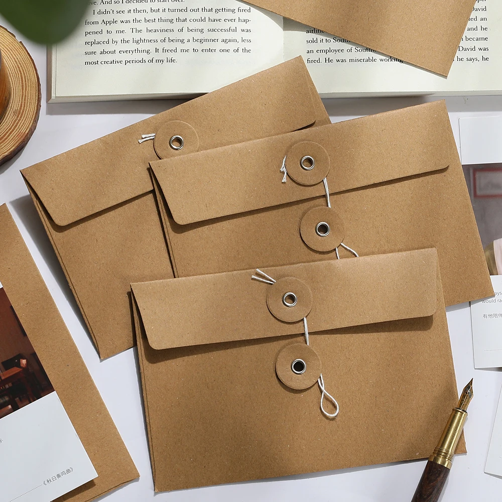 10 pieces of simple kraft paper wrapped envelopes, retro ins thick invoice, artistic love letter envelope bag