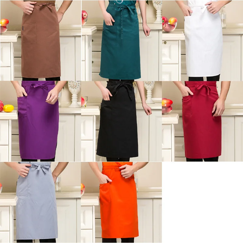 Hotel Chef Uniform Work Clothes Small Apron Solid Multi-Color Optional