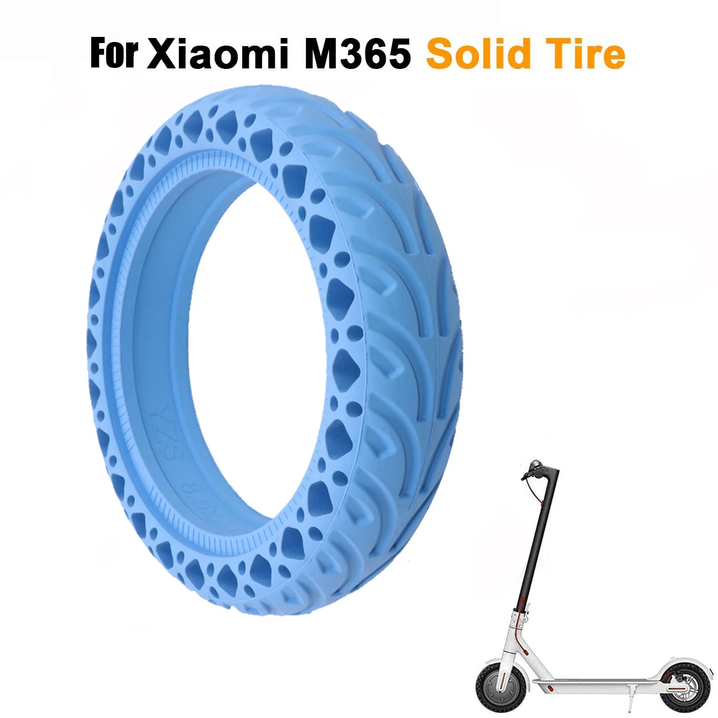 8.5 inch Electric Scooter Honeycomb Shock Absorber Damping Tyre Durable Rubber Solid Tire For Xiaomi Mijia M365(Blue)