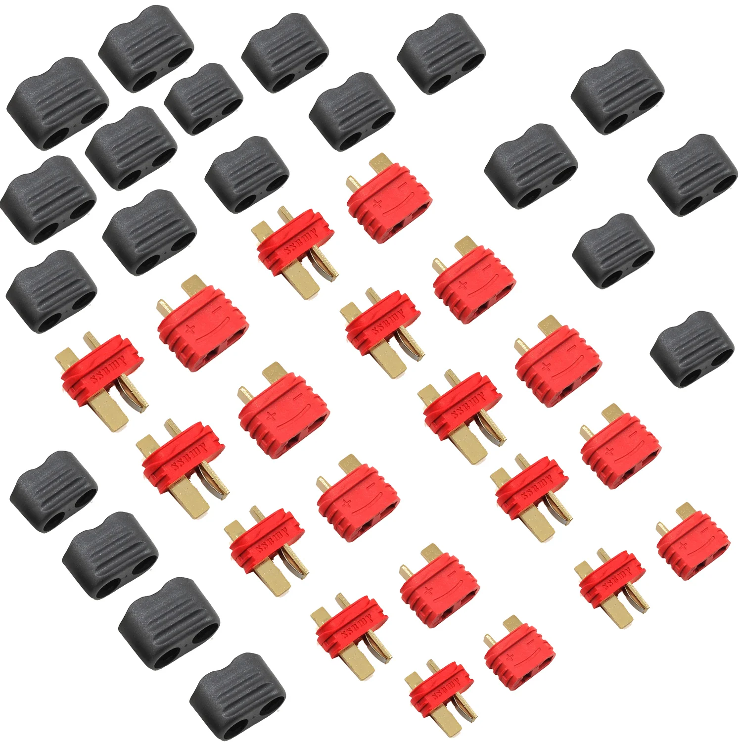 2/5/10 Pairs AMASS Upgrated Sheathed T Plug Connectors Dean Style with Protection Cover for RC Battery ESC Motor Controller