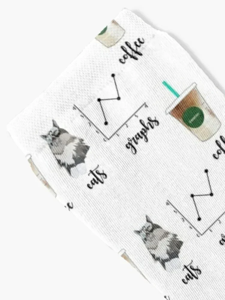 Coffee Cats and Graphs Socks Hiking boots cartoon Men's funny gifts Ladies Socks Men's