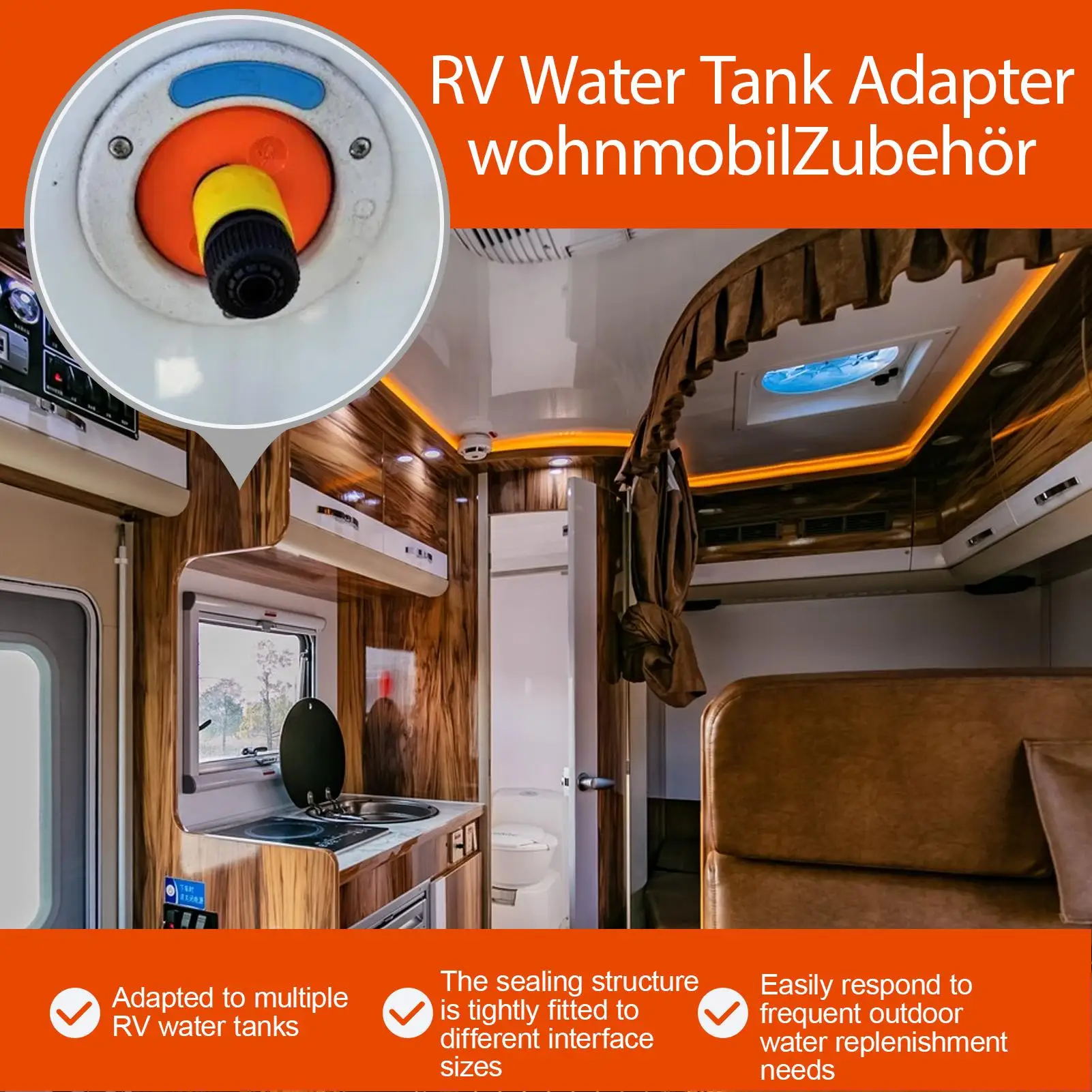 Rv مدخل المياه العذبة مانعة للتسرب خزان المياه استبدال محول حشو غطاء فتحة لتوصيل المدينة مركبة قارب مقطورة في الهواء الطلق