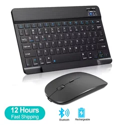 Mini Bluetooth klavye kablosuz klavye Android ios Windows için Tablet telefon rusça İspanyolca klavye için şarj edilebilir