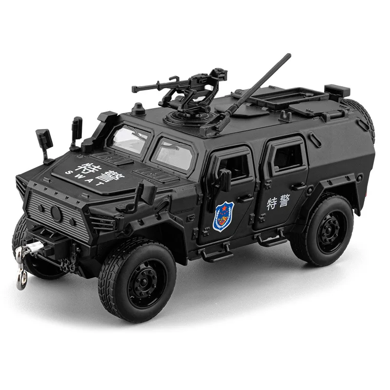 

1:32 Dongfeng MengShi Cullina Car Model Toy Diecast Metal Doors Opened Shock Absorption Police Cars Models Presents for Kids
