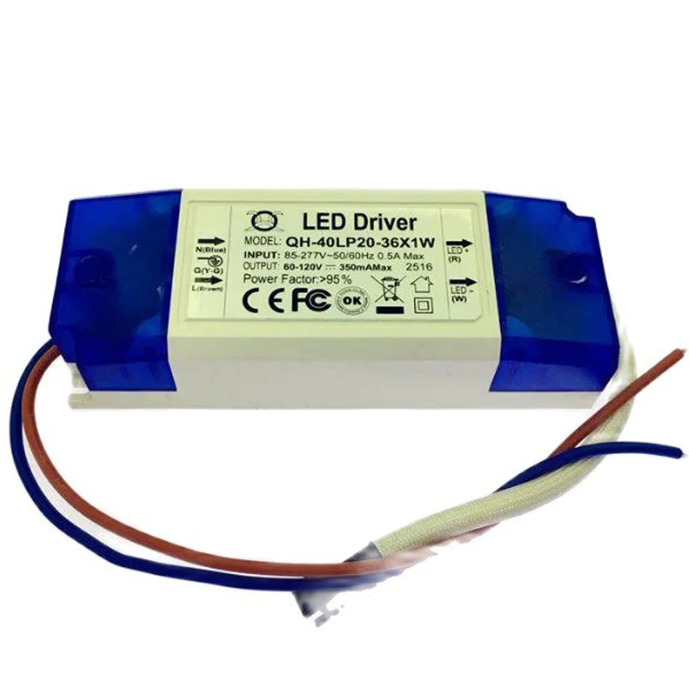 Led Power Supply 20-36W DC60- 120V 350mA adapter AC90-277V to Led Driver 60-120v for Led down light