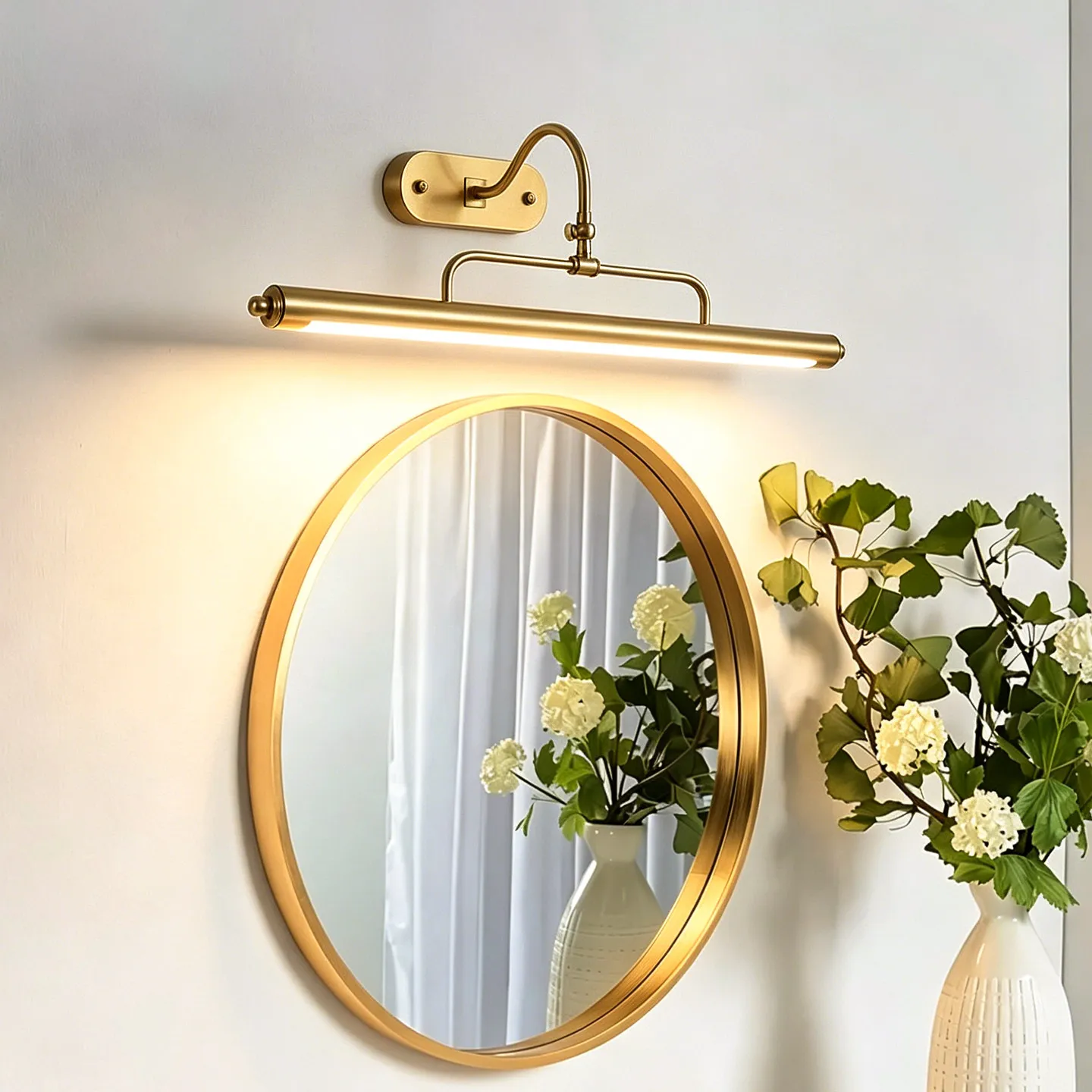 All-copper retro American mirror headlight wall lamp French bathroom bathroom mirror lamp dressing table makeup lamp