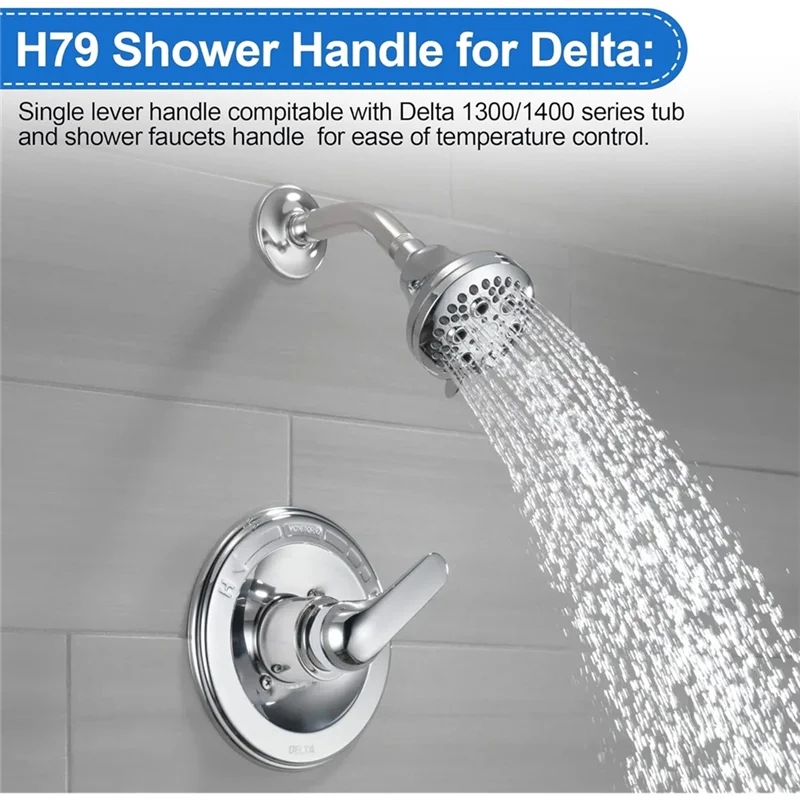 

A27F-H79 Shower Handle For Delta Tub & Shower Single Metal Lever Handle, For Delta 1300/1400 Series Faucet Handle Replacement