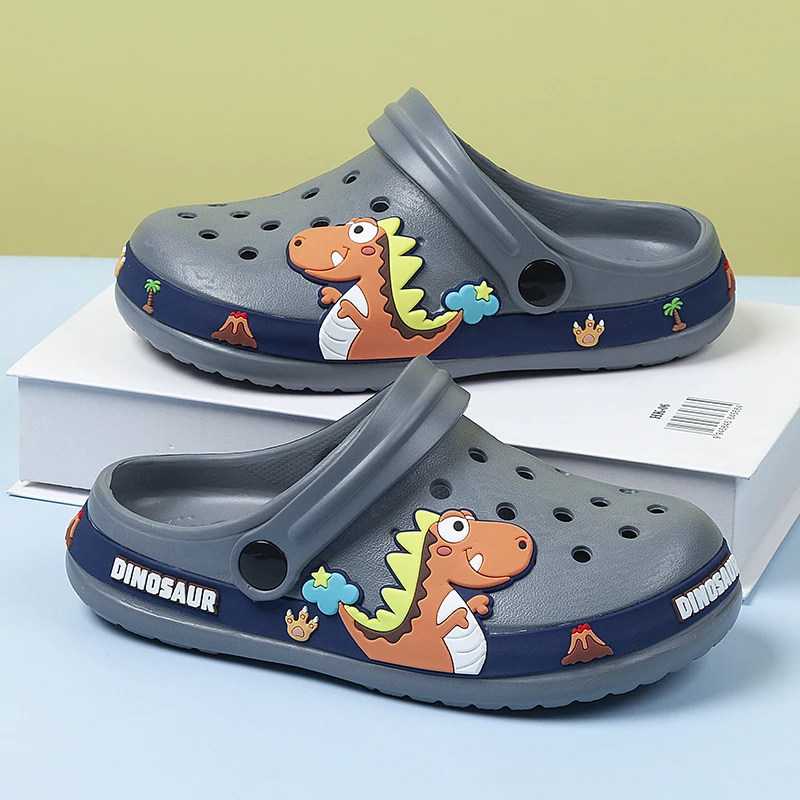 Cartoon Dinosaur Kids Slippers Sandals Boy Clogs Summer Water Beach Shoes Sneaker Lightweight Soft Cute Toddler Boys Sandals