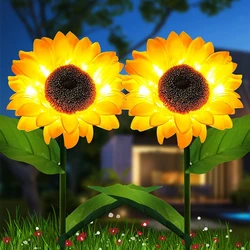 2 stücke Solar Led Sunflower Garten Licht Im Freien Rasen Landschaft Wasserdicht Weihnachten Lichter Für Für Hof Gemüse Patch Decor