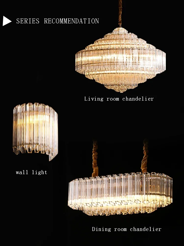 Modern Luxury Glass Crystal Chandelier Lighting Brown Designer Decoration Big Classic Hanging Lamps Living Room Home-appliance