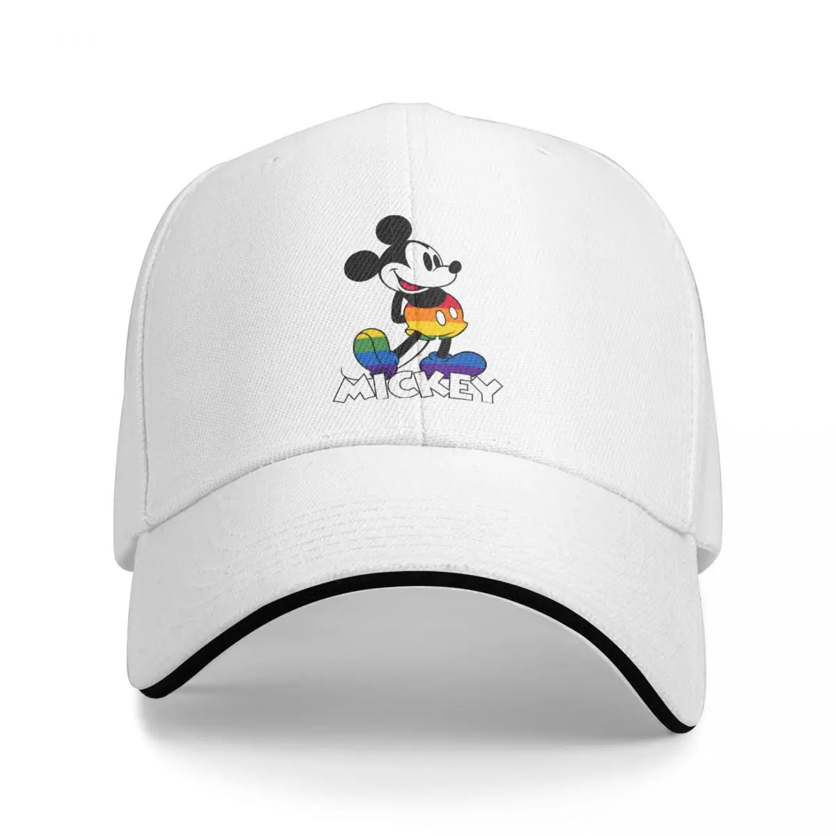 2024 New Arrival Baseball Caps Mickey Mouse Rainbow Stripes Merchandise For Men Women Trucker Hats Casual Headwear Adjustable